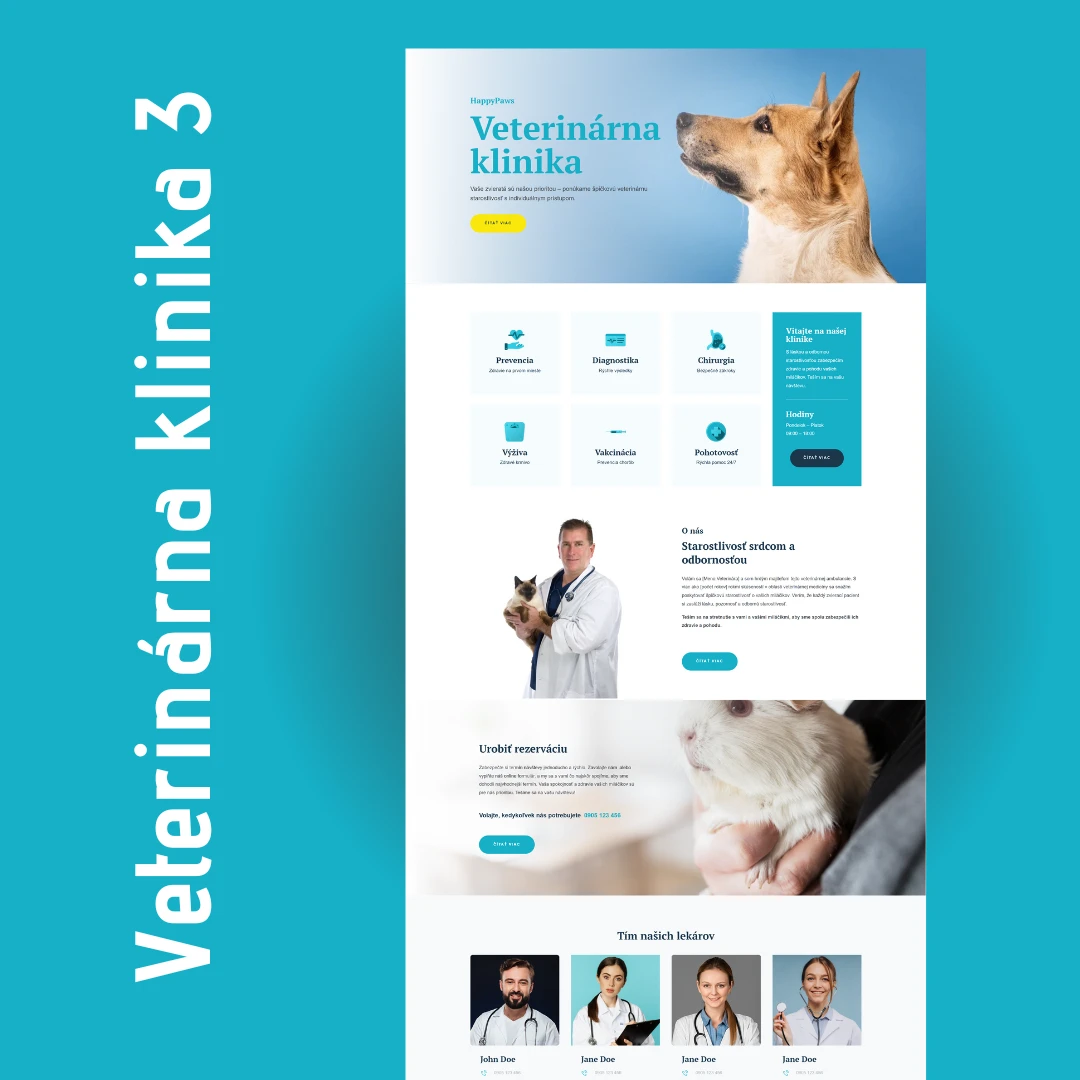 Veterinárna klinika 3 - ukážková webstránka