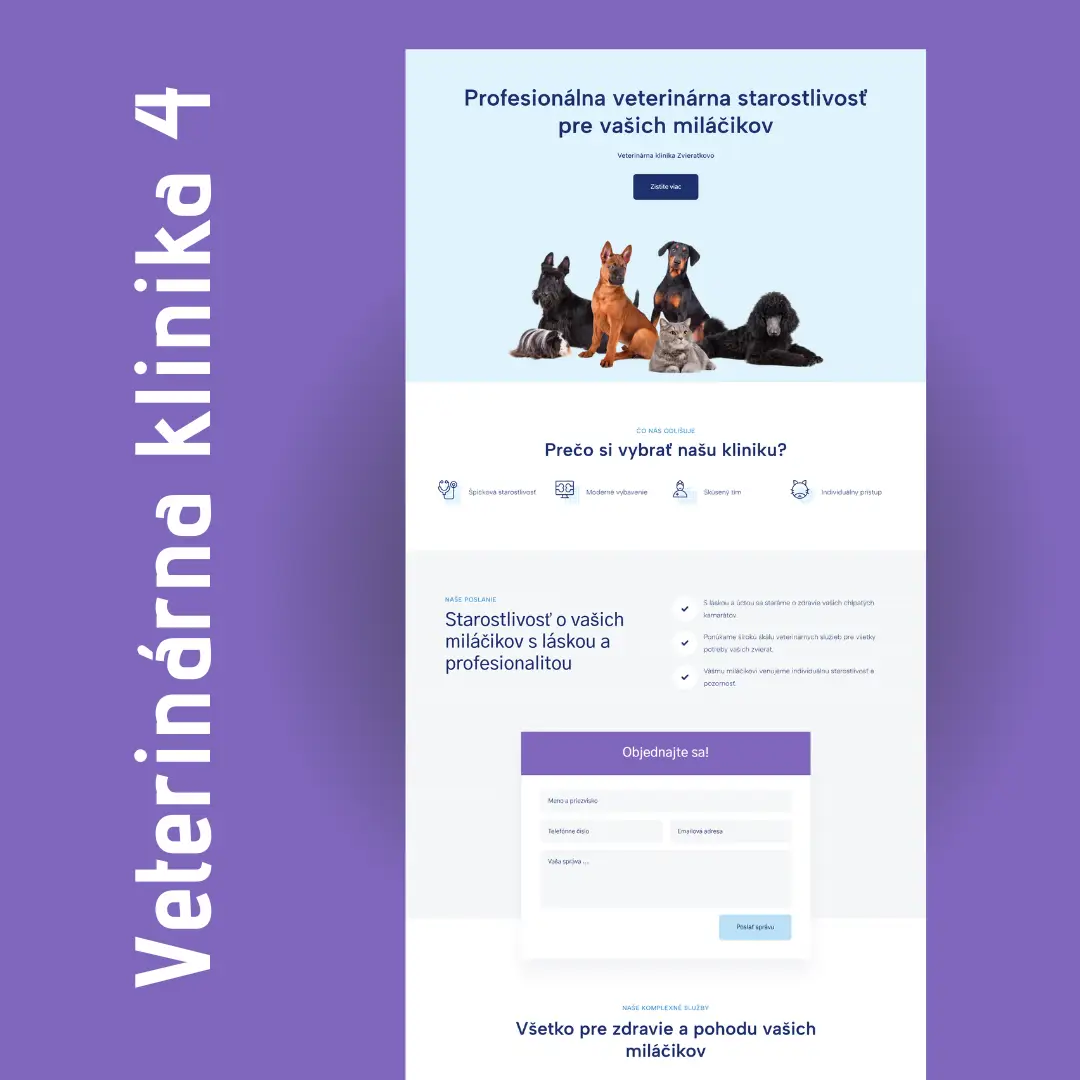 Veterinárna klinika 4 - ukážková webstránka